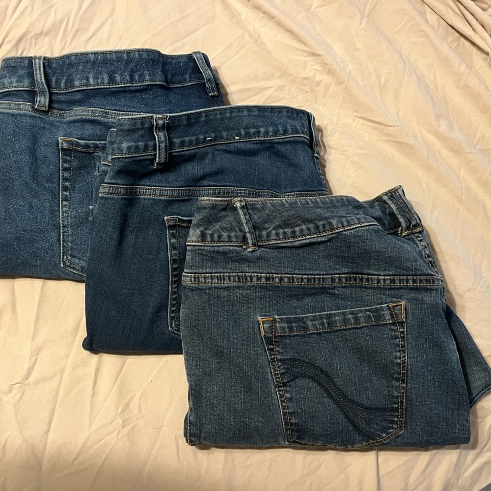 3 pairs of Lane Bryant jeans